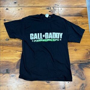 Port & Company Black T-Shirt Call of Daddy parenting ops size large